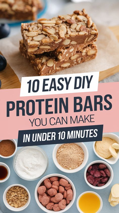 10 Easy DIY Protein Bars You Can Make in Under 10 Minutes (Snack Smarter Now!) After Workout Protein Snacks, All Natural Protein Bars, Plant Protein Bars, Homemade Protein Bars For Kids, Diy Snack Bars Healthy, Diy Energy Bars, High Protein Bars Recipe, Healthy Bars Recipes Protein, Healthy Snacks With Protein Powder