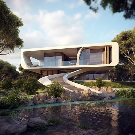 Organic Architecture House, Futuristic House Architecture, Evolo Skyscraper, Futuristic Architecture Home, Futuristic Architecture Concept, Alien House, Futuristic House, Futuristic Home, Eco Architecture