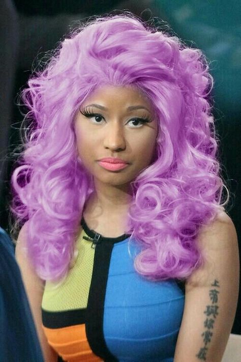 Nicki Minaj In Purple, Purple Wig, Nicki Minaj, Purple Hair, Pin Collection, Deviantart, Hair Styles, Purple, Hair