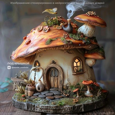 Pumpkin Fairy House, Leave Art, Fairy House Crafts, Egg Shell Art, Clay Fairy House, Fairy House Diy, Fairy Garden Designs, Air Dry Clay Projects, Diy Glass Bottle Crafts