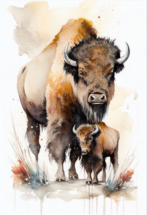 Bison Artwork, Bison Painting, Buffalo Painting, Bison Art, Buffalo Art, Southwestern Art, Afrikaanse Kunst, Western Paintings, American Bison