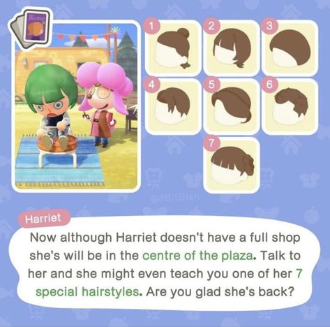 Acnh Hair, Animal Crossing Hair, Animal Crossing Memes, New Hairstyles, Animal Crossing Characters, Monster High Art, All Hairstyles, Hair Guide, Animal Crossing Game