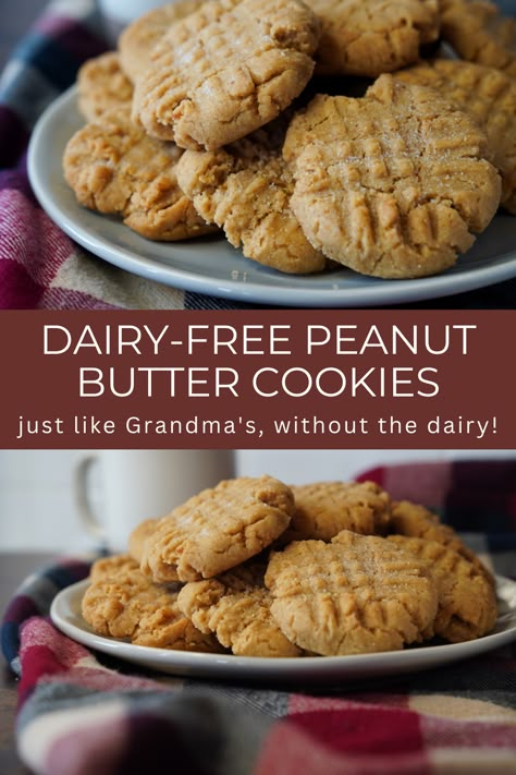 Gluten Dairy Free Cookie Recipes, Peanut Butter Cookies Dairy Free, Gluten Free Dairy Free Peanut Butter Cookies, Dairy And Soy Free Cookies, Quick Dairy Free Meals, Diary Free Cookies, Best Dairy Free Cookies, No Dairy Cookies, Dairy And Egg Free Cookies