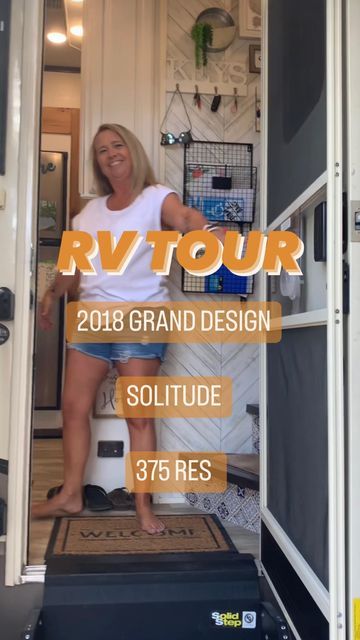 Patty & Shane • Full-Time | RV Travel on Instagram: "Welcome to our Tiny Home on Wheels! We are full-time empty nester RVers. We live full-time in our 5th wheel and travel across the US. We have a 2018 Grand Design Solitude 375RES. We have been full-time for almost 2 years. • Come along and follow our journey as we workamp our way around the states! • Tell us what’s your favorite part of our RV? • Share if you love our tour!! #rv #rvreels #rvliving #rvtours #rvdecor #rvrenovation #fulltimerver Rv Add On Rooms, Fifth Wheel Decorating Ideas Rv Interior, Rv Full Time Living 5th Wheels, 5th Wheel Remodel Ideas, Fifth Wheel Living Organization, Rv Interior Remodel Rv Makeover, Rv Hacks 5th Wheel, Rv Organization Ideas 5th Wheels, 5th Wheel Decorating Ideas