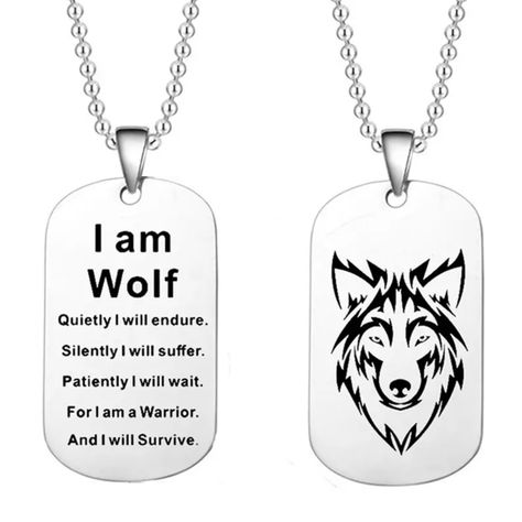 New In Packaging “I Am Wolf” Black/Silver Necklace Comes From A (Hypoallergenic) Dog-Friendly, Smoke-Free Home. Dog Has Not Been Around The Item. Listing Is For One Necklace. Made Of Durable Metal Alloy For Long-Lasting Use. Color May Vary Slightly Depending On Lighting. Wolf Pendant Necklace, Jewelry Keychain, Wolf Pendant, Meaningful Necklace, Wolves Pendants, Wolf Necklace, Wolf Jewelry, Fan Fashion, Fancy Necklace