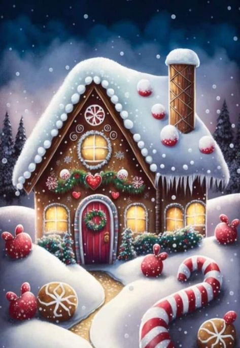 Merry Christmas Art, Gingerbread Cottage, Room Decor Gifts, Wallpaper 2024, Room Decor Living Room, Diamond Painting Kits, Christmas House, Christmas Music, Christmas Wallpaper