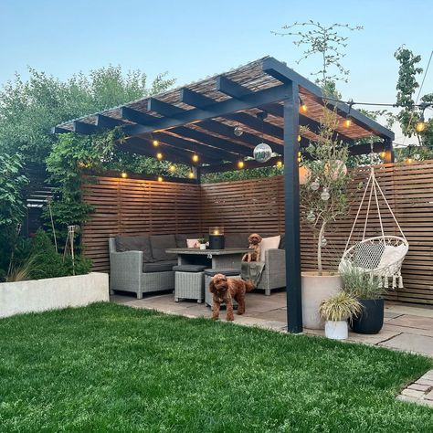 Hanging a swing on the beam of the pergola can provide a fun and relaxing spot to enjoy the outdoors. Just be sure to securely attach the swing to prevent any accidents. Swing from @mabel.in.the.house Swing Pergola Ideas, Pergola Decor Ideas, Pergola Ideas, Diy Pergola, Outdoor Decorations, The Swing, Made Of Wood, The Outdoors, Tree House