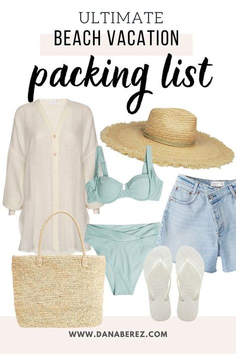 Sun Vacation Packing List, What To Pack For 3 Day Beach Trip, 4 Night Beach Trip Packing, How To Pack For Vacation 1 Week Beach, Packing List For 5 Day Beach Vacation, Packing For 1 Week Beach Vacation, 2 Weeks Beach Vacation Packing, Beach Getaway Packing List, Minimalist Packing For Beach Vacation