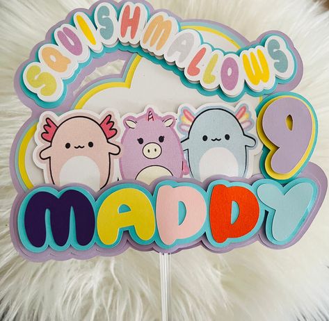 Squishmellow Cake Toppers, Squishmallow Cake Topper, Squishmallows Party, Squishmallow Party, Pusheen Birthday, Unicorn Birthday Party Decorations, Personalized Cakes, Cupcake Picks, Birthday Box