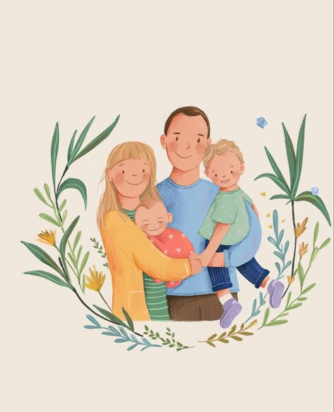 Family Drawing Illustration, Illustrated Family Portrait, Family Portrait Drawing, Nursery Illustration, Custom Portrait Illustration, Fine Art Portraiture, Family Drawing, Baby Illustration, Picture Books Illustration