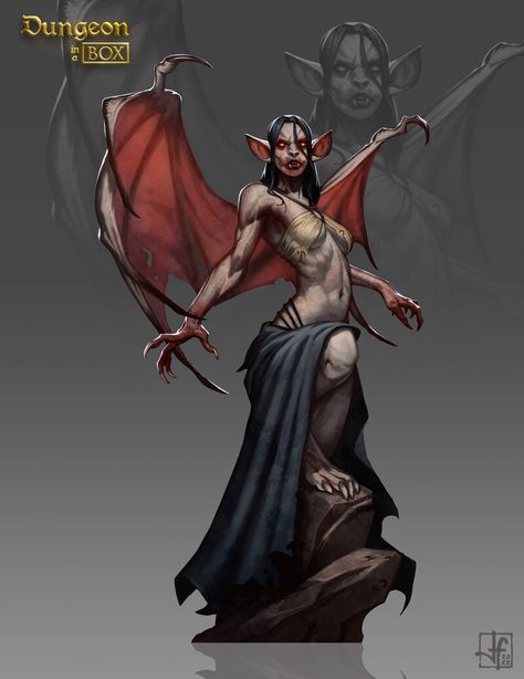 ArtStation - Dungeon in a BOX: Vampire Set - Feral Female, Javier Franco Santacreu Haunted Aesthetic, Female Werewolves, Monster Vampire, Female Monster, Fantasy Demon, Female Vampire, Dungeons And Dragons Classes, Fantasy Concept, Vampire Art