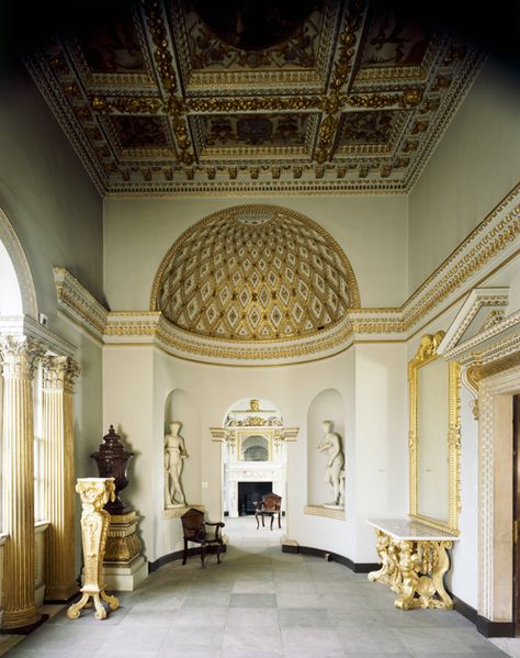 Chiswick House, London. The Gallery. Neo Classism, Wightwick Manor Interior, High Road House Chiswick, English Paneling, Georgian House London, House Of Parliament London, Georgian House Hotel London, Chiswick House, Robert Adam