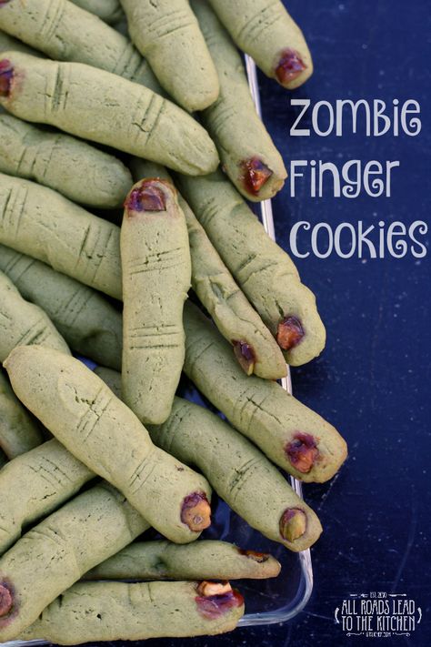 Zombie Finger Cookies Halloween Eats, Zombie Food, Zombie Birthday Parties, Finger Cookies, Hocus Pocus Party, Honey Lime Dressing, Zombie Birthday, Fun Halloween Food, Halloween Adventure