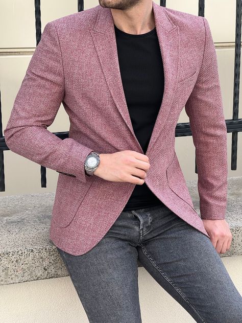 Wool Jacket Men, Patterned Jacket, Blazer Outfits Men, Mens Business Casual Outfits, Bag Pocket, Mens Fashion Blazer, Men Fashion Casual Shirts, Mens Blazer Jacket, Claret Red