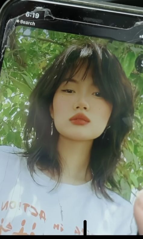 Medium Hush Cut With Bangs, Unstyled Wolfcut, Cortes Aesthetic, Asian Bangs, Medium Length Hair With Layers, Hair Streaks, Shag Hairstyles, Wolf Cut, Wispy Bangs