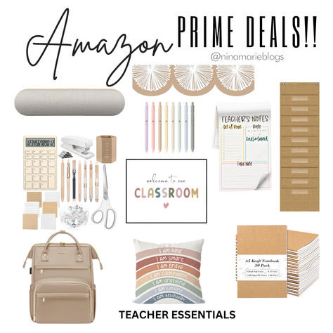 I know the neutral aesthetic trend is so popular right now.  I curated this for the everyday teacher who loves everything in a neutral color palette.  She will feel aesthetic and on trend with these classroom personal items.   #backpack #backtoschool #deskessentials #neutralclassroom #aestheticclassroom #amazonprimeday #amazoninfluencer #amazonaffiliate #affiliatelink Feel Aesthetic, Teacher Essentials, Amazon Prime Day Deals, Desk Essentials, Amazon Wishlist, Prime Day Deals, Neutral Aesthetic, Teacher Notes, Amazon Prime Day