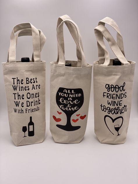 Birthday Wine Bags Ideas, Embroidered Wine Bags, Burlap Wine Bags, Wine Business Ideas, Cricut Wine Bag Ideas, Gift For Customers Ideas, Wine Gift Bag Ideas, Wine Bag Sayings, Wine Bags Ideas