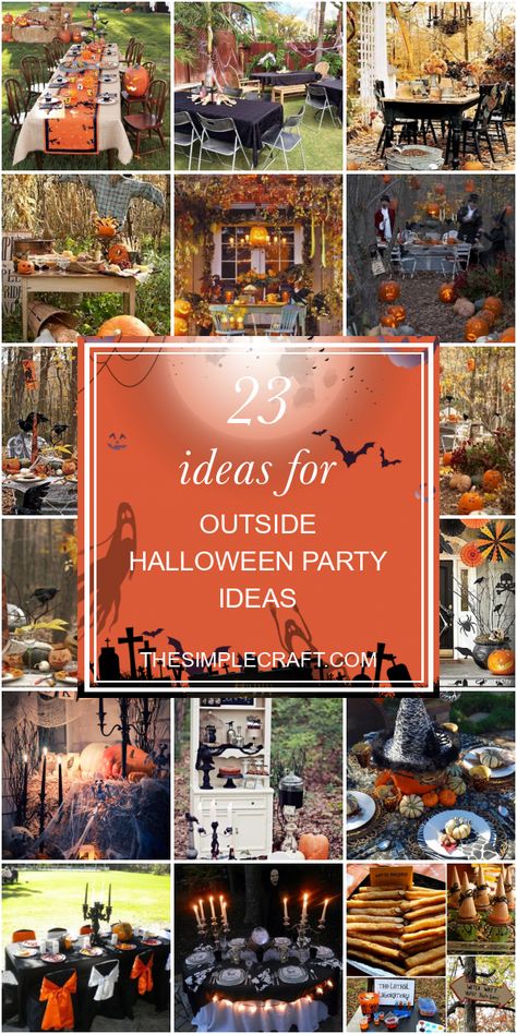 Outside Halloween Party, Halloween Backyard, Small Halloween Party, Halloween House Party Decorations, Backyard Halloween Party, Adult Halloween Party Decorations, Cheap Halloween Party, Crafts Quotes, Halloween Block Party