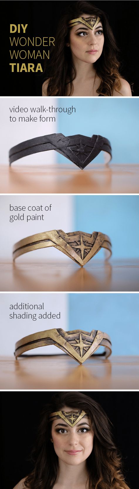 DIY Wonder Woman Tiara - Evan & Katelyn | Home DIY | Tutorials Check more at  http://guyabax.000webhostapp.com/ Party Dress Ideas For Women, Mary Poppins Kostüm, Wonder Woman Tiara, Wonder Woman Costume Diy, Wonder Woman Diy, Tiara Diy, Projects For Women, Wonder Woman Accessories, Karneval Diy