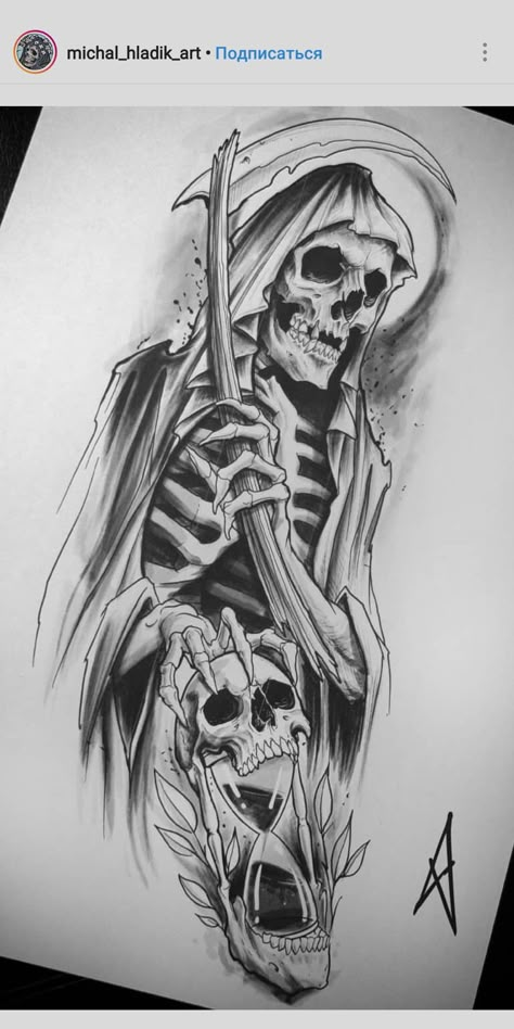 Dibujos de san la muerte Grim Reaper Drawing, Reaper Drawing, Evil Skull Tattoo, Skull Art Tattoo, Grim Reaper Tattoo, Reaper Tattoo, Skull Sleeve Tattoos, Skull Sleeve, Evil Tattoos