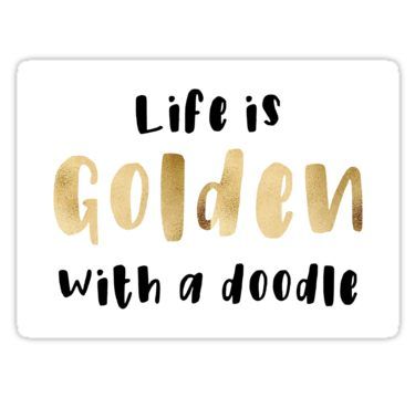 Life is Golden With a Doodle (Golden Doodle) - Golden Doodle Sticker Sticker Puppy Sayings, Superbowl Food, Life Is Golden, Golden Doodle Dog, Doodle Sticker, Golden Doodles, Insta Quotes, Doodle Mom, Dog Behavior Problems