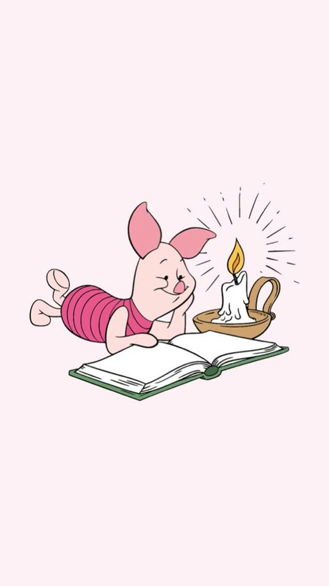 Disney Characters Reading, Piglet Drawing, Winnie The Pooh Background, Piglet Winnie The Pooh, Disney Characters Wallpaper, Happy Birthday Wallpaper, Cute Winnie The Pooh, Disney Background, Wallpaper Iphone Disney