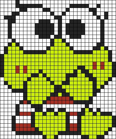 Frog Kawaii, Sanrio Keroppi, Tiny Cross Stitch, Xmas Cross Stitch, Pixel Crochet, Pixel Art Grid, Pola Kristik, Beaded Cross Stitch, Stitch Book