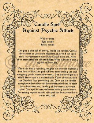 Candle Spell Against Psychic Attack, Book of Shadows Page, Wicca, Witchcraft Psychic Vampire, Spells Book, Health Spell, Wiccan Books, Witchcraft Spells For Beginners, Spells For Beginners, Psychic Attacks, Witch Spirituality, Magic Spell Book