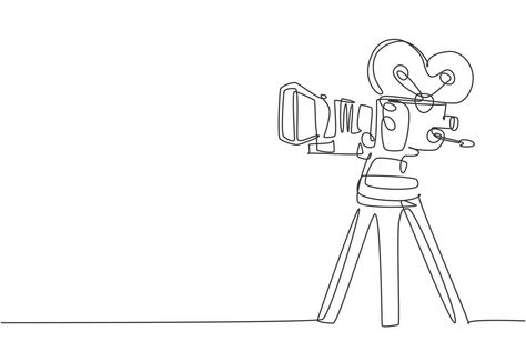 Video Camera Illustration, One Continuous Line Drawing, Old Portraits, Single Line Drawing, Classic Video, Continuous Line Drawing, Video Recorder, Single Line, Continuous Line