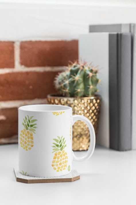 The perfect summer mug for the cabin! Pineapple mug by Wonder Forest on Deny Designs. Dinner Romantic, Blue Coffee Mugs, Coffee Heart, Amazing Home, Buy Coffee, China Art, Cool Mugs, Mug Design, Deny Designs