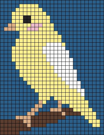 Bird Knitting Chart, Animal Pixel Art, Wings Feathers, Birds Pet, Plastic Canvas Box Patterns, Animals Cross Stitch, Character Blankets, Crochet Bird Patterns, Canary Birds