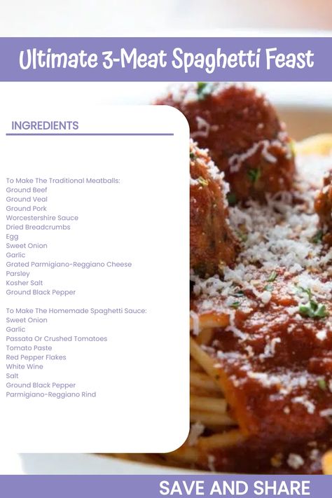 Ultimate 3-Meat Spaghetti Feast Different Meats, Perfect Spaghetti, Mince Dishes, Minced Beef Recipes, Spaghetti Meatballs, Homemade Spaghetti Sauce, Ground Sirloin, Ground Meat Recipes, Mince Recipes