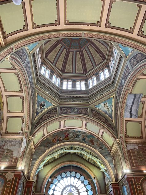 Royal exhibition building beautiful roof 💗 #royal #roof #royalexhibition #building #rbh #melbourne #victoria #australia #followformore #followers #aesthetic #wallpaper #bright #fun #colour #ancient #artifact #museum Royal Exhibition Building Melbourne, Aesthetic Wallpaper Bright, Followers Aesthetic, Melbourne Museum, Wallpaper Bright, Ceiling Painting, Exhibition Building, Melbourne Victoria, Victoria Australia