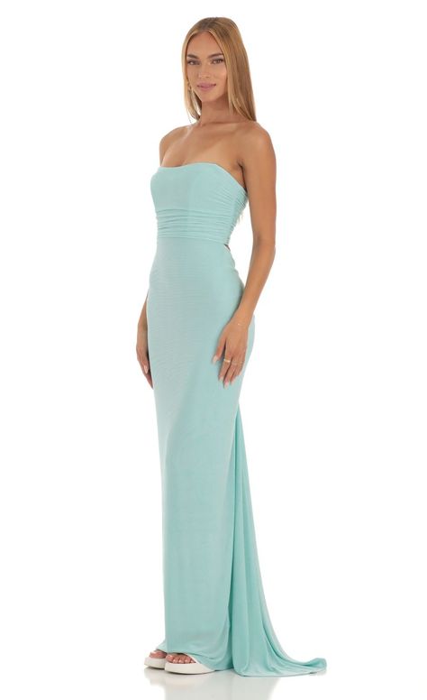 Corset Strapless Dress in Mint Blue Blue Lace Evening Dress, Long Hoco Dress, Pastel Formal Dresses, Pastel Long Dress, Tight Long Dresses, Preppy Prom Dresses, Aqua Blue Prom Dress, Tiffany Blue Bridesmaid Dresses, Light Blue Formal Dress