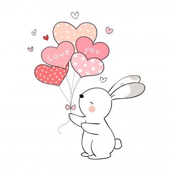 Valentine's Day Valentine Drawing, Draw Vector, Arte Doodle, Vector Character Design, Bunny Drawing, Valentines Crafts, Art Kawaii, Pola Sulam, Children's Art