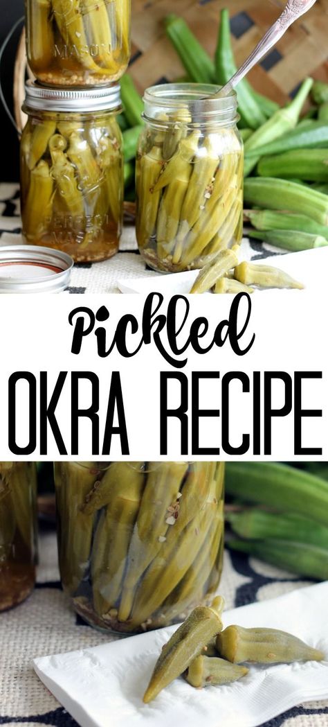 Pickled Okra Recipe, Pickled Okra Recipes, Okra Recipe, Pickled Okra, Canning Vegetables, Okra Recipes, Canning Tips, Pickled Veggies, Home Canning