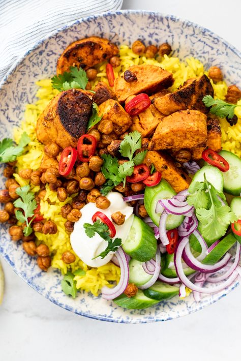 Sweet Potato Rice Bowl, Spiced Sweet Potatoes, Sweet Potato Rice, Cooking With Turmeric, Rice Bowl Recipe, Oven Roasted Sweet Potatoes, Dinner Rotation, Potato Rice, Rice Bowls Recipes