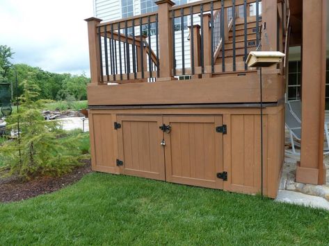 Hide Outdoor Eyesores, Under Deck Storage, Deck Skirting, Under Deck, Deck Storage, Patio Deck Designs, Wooden Deck, Under Decks, Deck Designs Backyard