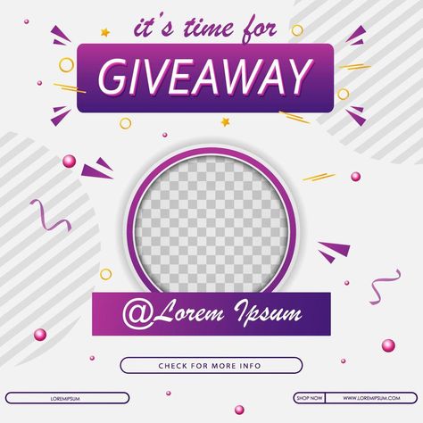 Giveaway winner announcement social media post template. Vector illustration Giveaway Winner Template, Contest Winner Announcement, Announcement Social Media Post, Giveaway Winner Announcement, Brochure Cover Design, Winner Announcement, Social Media Post Template, Pch Sweepstakes, Giveaway Winner