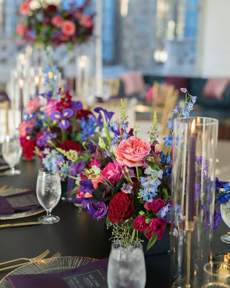 Summer is right around the corner, which means more colorful weddings like these are on the way! Still can’t get over this rich jewel tone palette ✨ Planning + Design @cp_hivewedco Photographer @terribaskin Videographer @cy_weddingfilms Florist @oliverafloraldesign Venue @dover_hall @doverhallexperiences Rentals @smthingvintage @rentequipva Lighting @lightingandsoundco Harpist @shelleygreeneharpist Vintage car @firstclasslimorva Dark Jewel Tone Wedding Decor, Jewel Tone And Gold Wedding, Wedding Color Schemes Jewel Tones, Jewel Tone Flowers Centerpiece, Jewel Tone Reception, Jewel Tone Tent Wedding, Jewel Toned Wedding Arch, Wedding Florals Jewel Tones, Jewel Tone Wedding Decor