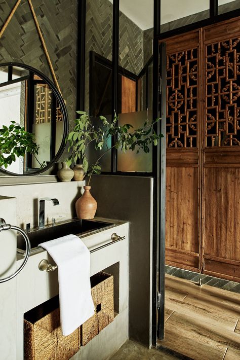 Chongming Island Resort — Baptiste Bohu Interiors Baptiste Bohu, Chinese Homes, Chinese Interior Design, Asian Bathroom, Indochine Interior, Chinese Style Interior, Asian Inspired Decor, Asian Interior Design, Asian House