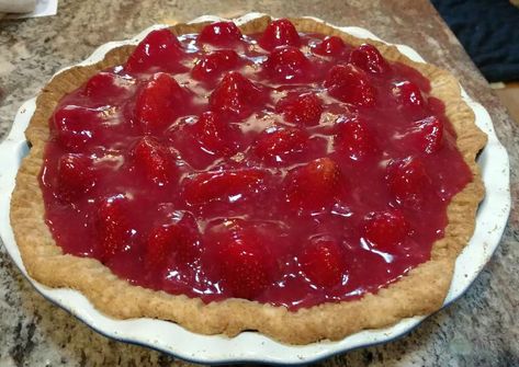 Strawberry Custard Pie Recipe, Strawberry Custard Pie, Strawberry Custard, Custard Pie Recipe, Strawberry Cream Pies, Best Food Recipes, Recipe Page, Custard Pie, Jell O