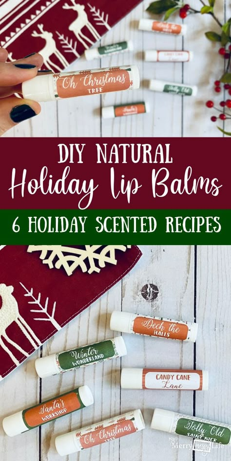 Goat Milk Lip Balm Recipe, Chapstick Diy Recipes, Lip Balm Scents, Essential Oils For Lip Balm, Lip Balm Recipes Homemade, Lip Balm Flavor Ideas, Winter Lip Balm Recipe, Diy Carmex Lip Balm, Lip Balm Christmas Gift Ideas