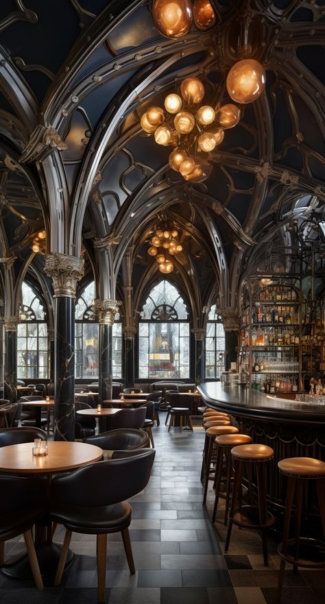 Gothic Restaurant, Interior Types, Victorian Punk, Restaurant Exterior, Luxury Bar, Restaurant Ideas, Pub Crawl, Architectural Details, City Design