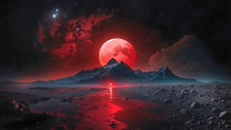 A Red Crimson Moon Over The Black Mountains Generative Ai Generated#pikbest##Photo Moon Desktop Wallpaper Hd 1080p, Gaming Wallpapers Pc, Crimson Moon, Red Mountains, Sci Fi Wallpaper, Red And Black Wallpaper, Black Planet, 4k Wallpapers For Pc, Dark Red Wallpaper