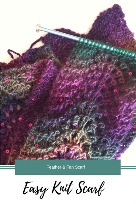 Crafting 365-Feather & Fan Scarf – Sowelu Studio Easy Knit Scarf, Easy Scarf Knitting Patterns, Knitting Patterns Free Scarf, Yarn Bee, Easy Knit, Feather Fan, Free Scarf, Lace Knitting Patterns, Knitting Instructions