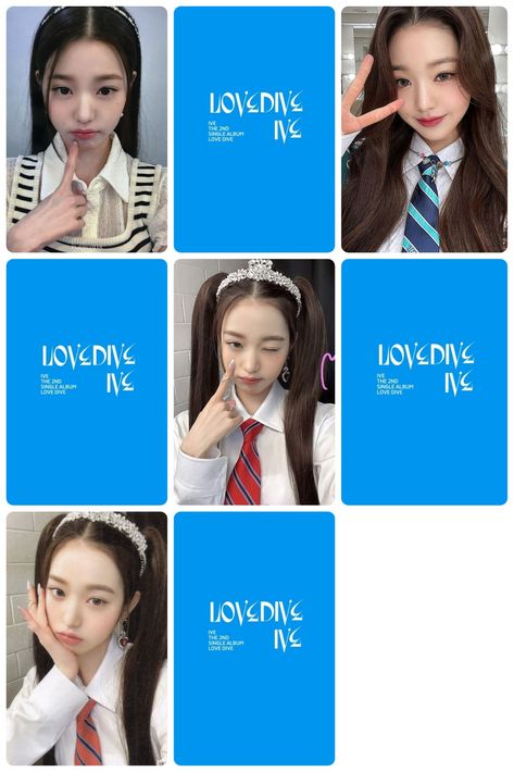 Wonyoung Love Dive Photo Card, Kpop Printables Photocard, Ive Photocard Template Love Dive, Ive Printable Photocards, Lomo Cards Printable, Wonyoung Lomo Card, Love Dive Photo Cards, Ive Lomo Card, Wonyoung Printable