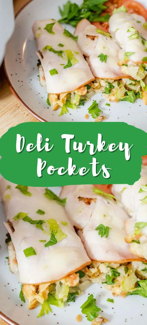 Keto Deli Turkey Recipes, Sliced Deli Turkey Recipes, Deli Turkey Meat Recipes, Leftover Deli Turkey Recipes, Turkey Pockets Deli Turkey, Lunch Meat Dinner Ideas, Deli Turkey Lunch Ideas, Turkey Lunch Meat Ideas, Deli Turkey Recipes Dinner