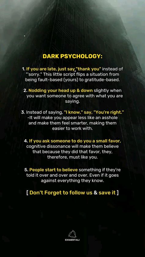 Dark psychology Facts 💀 Physcology Facts, Dark Psychology, Psychology 101, Physiological Facts, Psychology Notes, Psychological Facts Interesting, Psychology Says, Survival Skills Life Hacks, Effective Study Tips