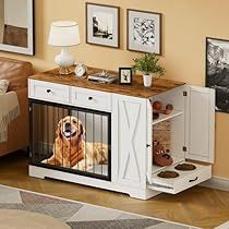 Cool Dog Crates, Dog Kennel Furniture With Storage, Nice Dog Crates, Small Dog Crate Furniture, Coffee Table Kennel, Dog Cage Ideas Indoor, Dog Cage Ideas, Diy Dog Food Storage, Dog Cage Furniture